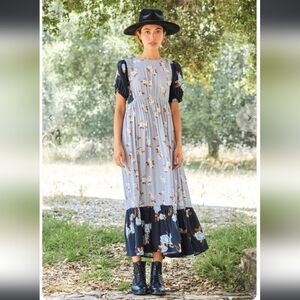 Rachel Pally Floral Blue Maxi Dress